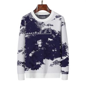 Europa kvinnor herr designer tröjor retro klassisk lyx tröja män brev stänk bläck graffiti tröja rund hals bekväm varm pullover jumper