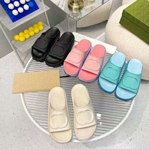 Slippers slide brand designers Interlocking g Women Ladies Hollow Platform Sandals made of transparent materials fashionable sexy lovely sunny beach woman shoes