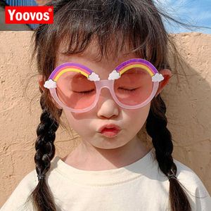 yoovos round round child sunlasses candy rainbow sun glenses for boy/girls 안경 패션 아기 안경 브랜드 디자이너 선글라스 230328