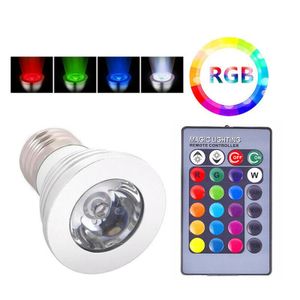 Refletores LED RGB 5W 16 Lâmpada LED RGB que muda de cor E27 GU10 MR16 GU5.3 com controle remoto de 24 teclas 85-265V 12V