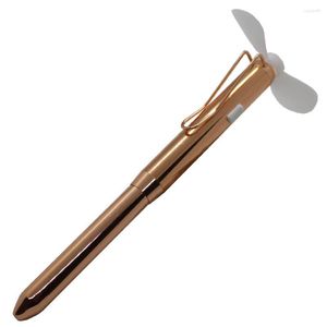 Metal Multi-function Electronic Battery Mini Fan Ballpoint Pens With Gift Box For Office And Students