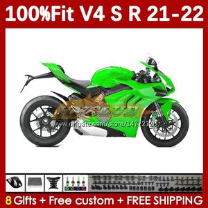 Motocicleta Green Stock Faitings para Ducati Street Fighter Panigale V4S V4R V 4 V4 S R 2018-2022 BODY 167NO.62 V-4S V-4R V4-S V4-R 21 22 2021 2022 Moldagem de injeção