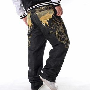 Erkek kot pantolon artı beden hiphop baggy kaykay pantolon erkekler denim hip hop rap pantolon giyim