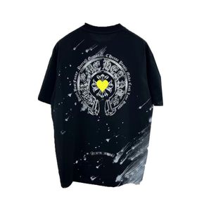 Designer Man T Shirt Chrome Letni koszulki serce Tshirt Kobiet Tee CH wydruki nadmierne oddychanie swobodne koszulki Hip Hop Chrome Hearts 2024