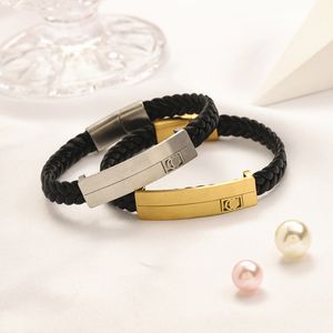 Love Gold Braclet Designer Bangle for Womens Brand Letras de couro Bracelete Acessórios de jóias de aço inoxidável Acessórios de pulseira da primavera