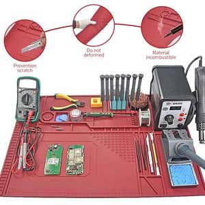 380*550mm Manyetik Onarım Pedi Yalıtımı Lehim İstasyonu Silikon Lehimleme Mat Isı Dayanıklı BGA Yeniden İşleme İstasyonu Pad Bakım Platformu