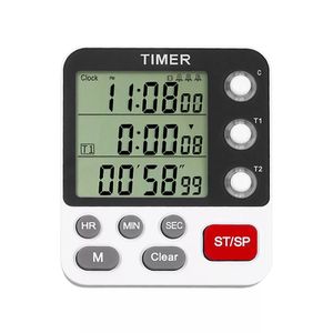 Kitchen Timers Kitchen Timer 3 Channels Countdown Stopwatch Timer With Big Digit Back Stand Hole Digital Kitchen Timer For Cooking 230328