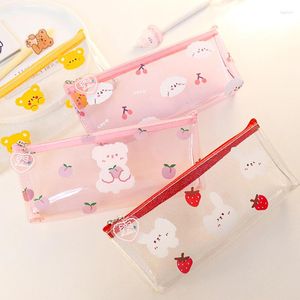 1pcs kawaii lápis capa pequena garotas simples com multifuncionalidade e grande capacidade de caixa escolar