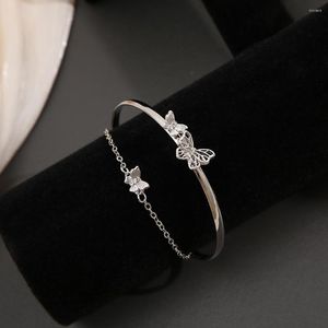 Bangle Fashion Charm Butterfly For Women Open Trendy Elegant Zircon Star Bracelet Girlfriend Jewelry Party Gifts