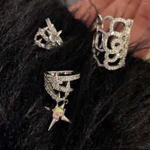 Backs Earrings 2023 Korean Fashion Shiny Rhinestone Star Cross Rose Flower Clip Earring For Women Lady Sweet Fake Piercing Ear Rings Jewelry