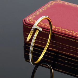 Bracciale con unghie Bracciali argento oro rosa nero Bracciale con diamanti intarsiati Acciaio al titanio designer per donna uomo gioielli di lusso regali donna ragazza oro all'ingrosso marchio Cz