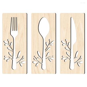 Dinnerware Sets Wall Kitchen Decor Sign Eat Signs Fork Spoon Farmhouse Hanging Wood Wooden Decals Love Stickers Rustic Plaques Drink