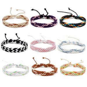 Summer feita artesanal corda de cera colorida bracelete homem homem homem simples pulseira de tecedão europeia para homens pulseras mujer