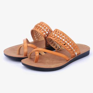 Slippers New Retro Summer Women Flip Flop Casual Outdoor Flat Hollow Out Beach Shoes Ladies Slip On Open Toe Slippers KS400 G230328