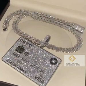 Ciondoli a catena Vvs Moissanite Ciondolo ghiacciato per gioielli Hip Hop in argento sterling 925