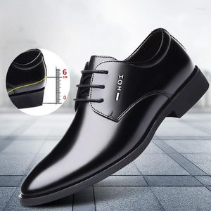 Scarpe vestiti con tallone nascosto uomini 6 cm di oxfords superiori di oxfords inserisci abiti formali dell'uomo