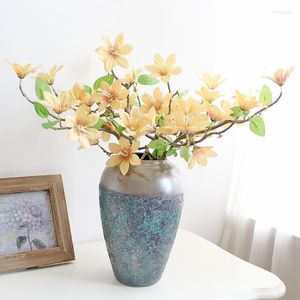 Decorative Flowers 8 Heads Artificial Real Touch Moth Orchid Butterfly Peony Daisy For Home Table Wedding Festival Decor