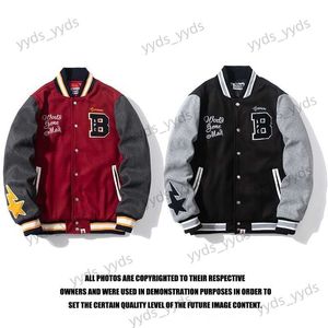 Men's Jackets Autumn and Winter 2021 Men's Embroidered Letter Panel Baseball Jacket T230328