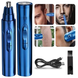 Clippers Trimmers Electric Shaving Nose Ear Safe Face Care Laddningsbart hår för män Borttagning Razor Beard 230328