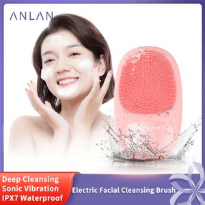 Cleaning Tools Accessories ANLAN Waterproof Electric Cleansing Brush Silicone Cleaning Brushes Vibration Massage Face Cleaner Skincare Tools 230327