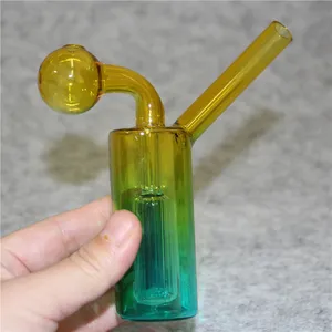 Mini Cam Yağ Brülör Bong Dab teçhizatları su bongs kül yakalayıcı nargile borusu sigara içme balbon