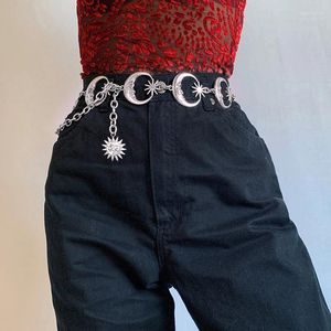 Belts Super Cool Punk Hip Hop Pants Chain Gothic Metal Waist Lady Golden Moon Sun Dress Jeans AccessoriesBelts