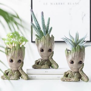 Planters Pots Cartoon Tree Man Baby Flower Pot Ornament Home Office Decoration Miniature Model Desktop Decoration Plants Potted Bonsai 230327