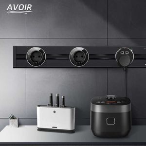 Sockets Avoir Wall Electrical Track Socket Home Kitchen Office Removable Extension Socket Round Module Surface Mounted In The Countertop Z0327