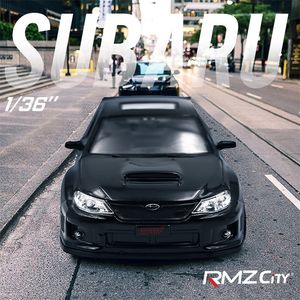 RMZ City 1:36 Subaru WRX STI Car Styling Licensed Diecast Car Model Toy Alloy Metal high simulation for collection/gifts LJ200930