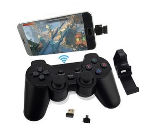 ブラック2.4GワイヤレスモバイルジョイスティックAndroid TV PC用ゲームパッドコントローラー