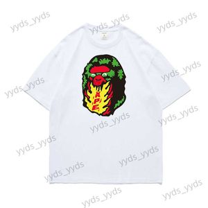 T-shirty męskie Shark z krótkim rękawem Mały nadruk bawełniany bawełniany szyja T-shirt luźne pół rękawie para krótkiego rękawu T230328