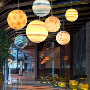 Pendant Lamps Nordic Creative Universe Planet Acrylic Light Moon Sun Earth Mars Uranus Mercury Bedroom Children Room Hunging Lamp