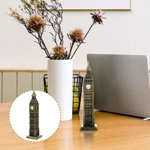 Relógios de parede Big Ben Modelo Construção de Londres estátua arquitetônica de metal estatueta Inglaterra escultura Home Decorativa Decor Decor Desktop