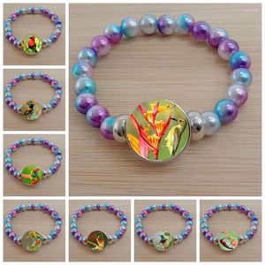 Strand Ladies Bracelet Antique Bird Art Glass Jewelry Fashion Hummingbird Color Bead