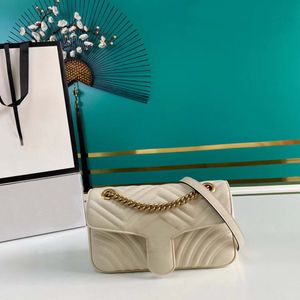 10a designer de luxo de alta qualidade 26 cm senhoras couro acolchoado flip bolsa crossbody saco preto de um ombro saco de corrente de ouro