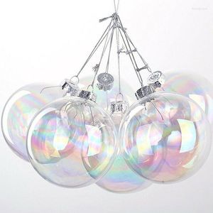 Party Decoration Xmas Glass Hanging Ball Christmas Tree Drop Ornament Iridescent Baubles Sphere Pendant