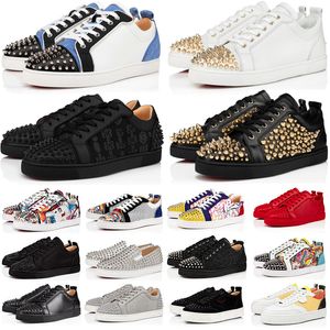 Designer Low Dress Shoes Casual Shoes Sneakers Black White Camo Green Glitter Grey Pink Blue Leather Patent Suede Spikes Trainers Sports Shoe Sneaker With Box 35-47