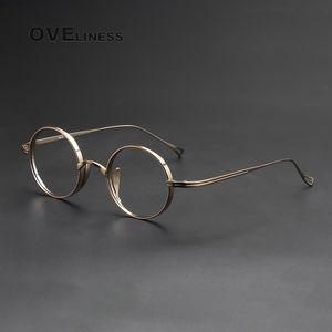 Sunglasses Frames Pure Glasses Frame for Men Retro Round Prescription Eyeglasses frame Vintage Myopia Optical male Eyewear 230328