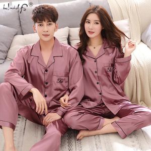 Erkekler Lüks Pijama Takım Satin İpek Pijamalar Setler Çift Pijama Ailesi Pijama Sevgilisi Gece Takımları Erkek Kadınlar Günlük Ev Giyim 230327