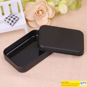 Mini Tin Gift Box Small Empty Black Metal Storage Box Case Organizer for Money Coin Candy Keys Playing Card RRE