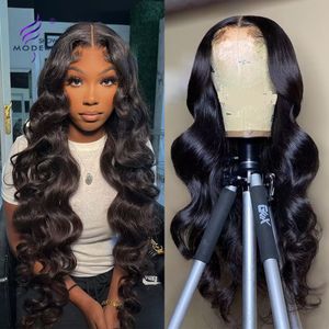 Body Wave 13x4 Lace Frontal Wig Natural Black Human Hair Pre Pucked 13x4Transparent Lace Front Human Hair Wigs For Women