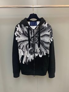 2023 new designer hoodies highquality Florals printing design fashion casual zipper men's knitted hoodies