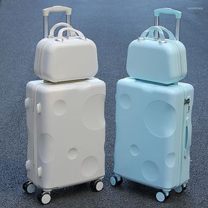 Suitcases 20/22/24/26/28Inch PC Roller Trolley Luggage Set With Cosmetic Handbag Lady/Girl Suitcase Large-capacity Travel Case Cabin
