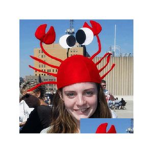 パーティーハットレッドロブスターカニの海の動物帽子面白いクリスマスギフト衣装アクセサリーADTチャイルドキャップハッピーニューイヤーGC1925ドロップデリバリーDHT86