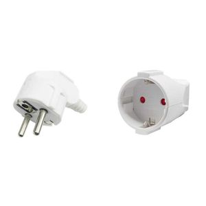 Sockets White 250v 16a Male Female Assembly Receptacle connector french Russia Korea German EU cord wired cable plug Socket Z0327