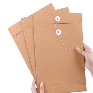 150pcs/lote de papel Kraft A4 Saco de documentos A4 Pasta Envelope para armazenamento de escritório por atacado