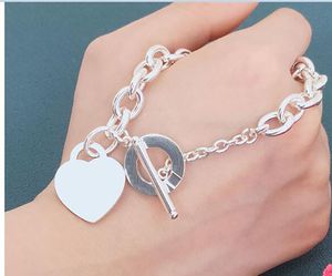 Design de marca Love Heart Bracelets Bracelet Jóias Redes de aço inoxidável Presentes de pulseira para mulheres meninas Mã