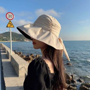 HBP Nuovo largo 2023 cappelli brim brim secchio da donna in stile solido Panama Caps Splicing Colore Hat Fisherman Cappello da donna Summer Sun Travel Beh Hat P230327