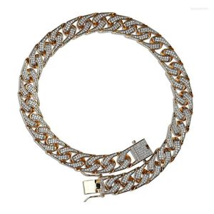 Kedjor Hip Hop Jewelry 16mm Cuban Chain Micro Pave Cubic Zirconia Necklace Iced Male Gifts