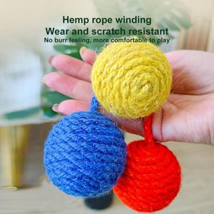 Cat Toys Cute Interactive Toy Burr-free Scratch Ball Eye-catching Pet Kitten Hanging Sisal Sound Grind